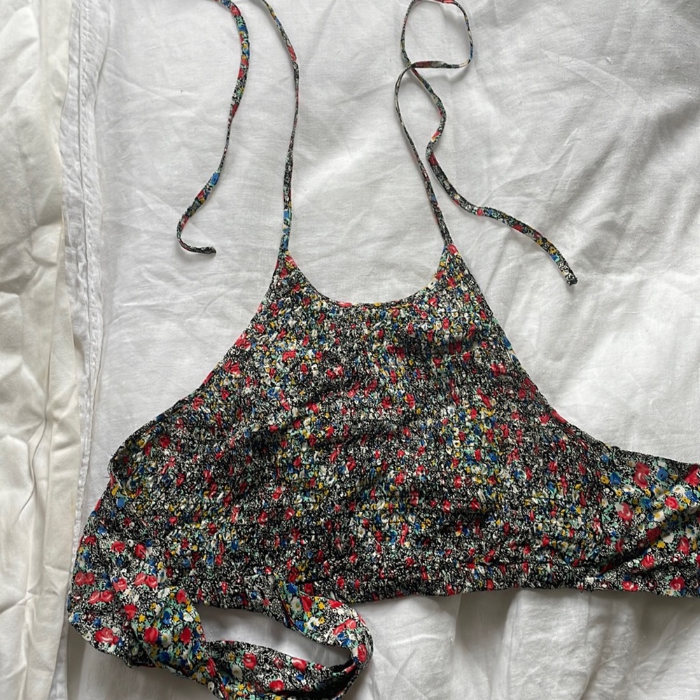 Floral halter crop top